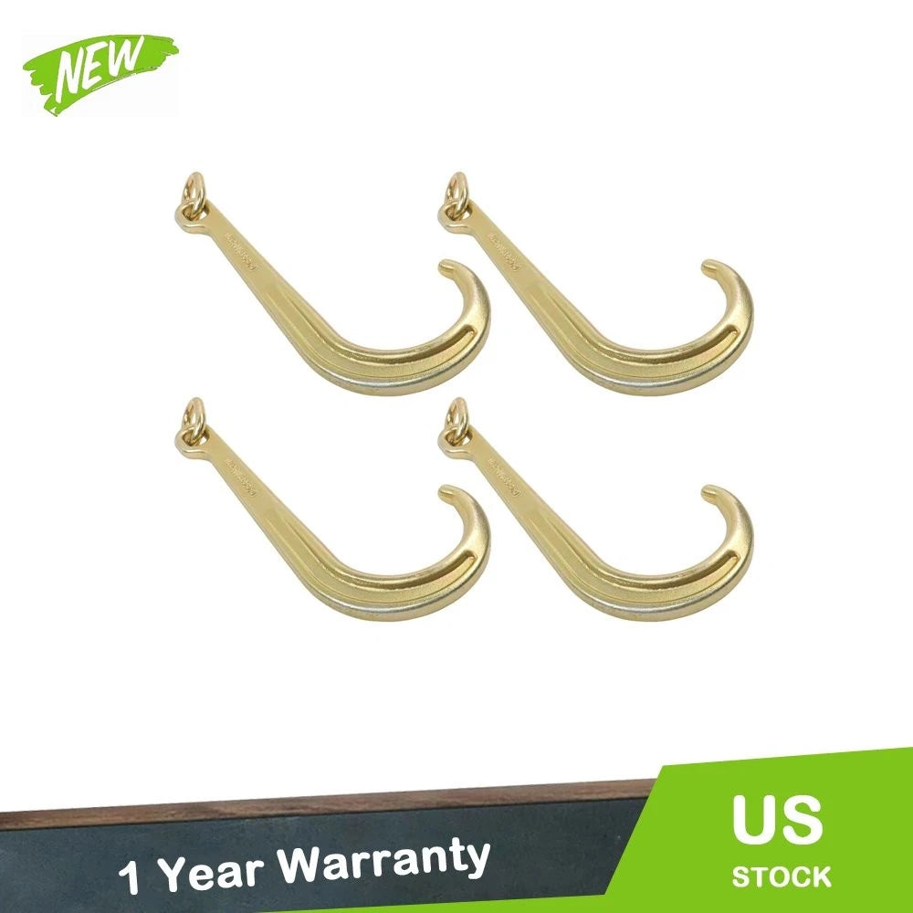Set of 4 J Hook 15" G70 Roll Back Clevis for Tow Chain Truck & Trailer