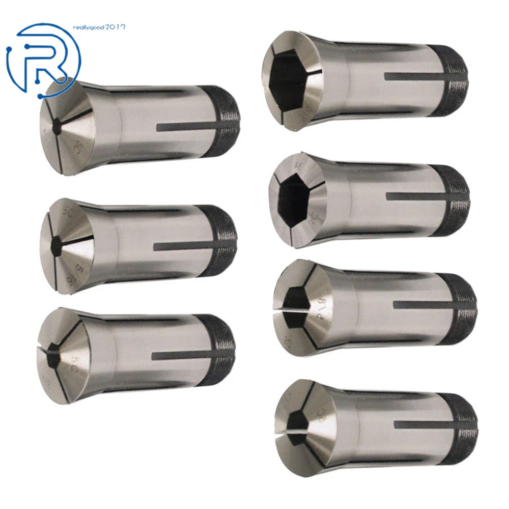 Set of 7 Hex Collets for Automotive Applications (1/4" to 7/8")