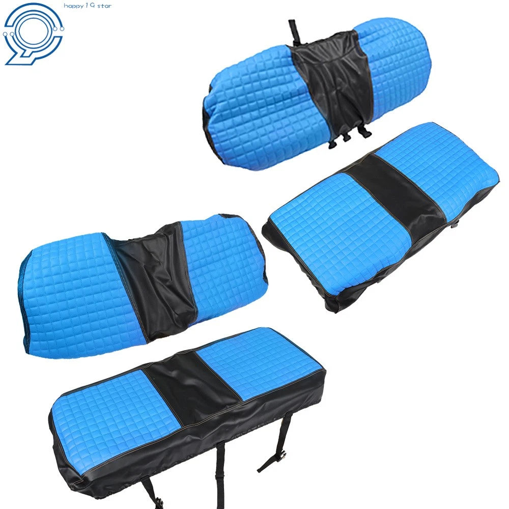 Set of 2 Front and Rear Seat Covers for Club Car Precedent (2004-Up) - Blue