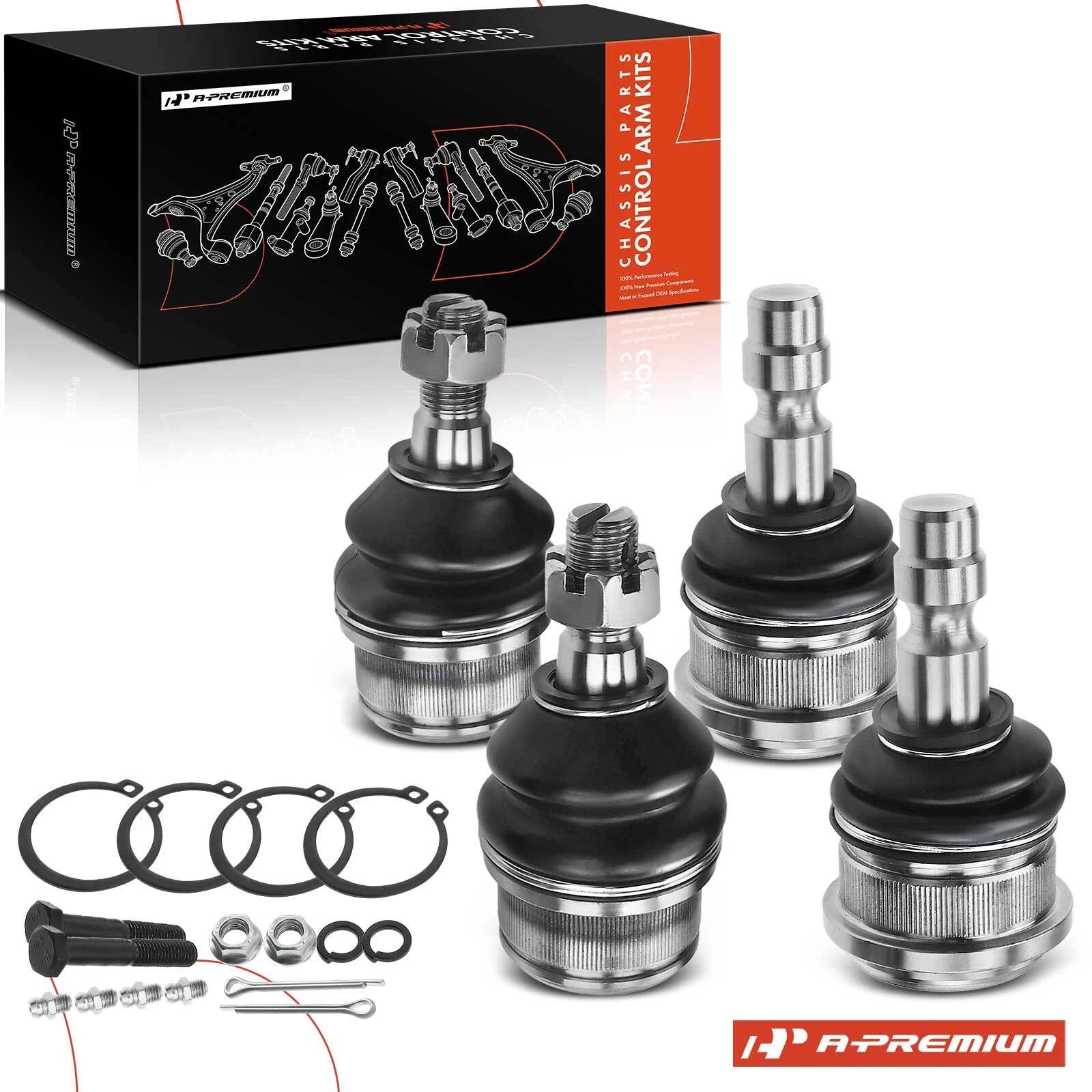 Set of 4 Front Lower & Upper Ball Joints for Ford Ranger (1998–2011)