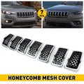 Front Mesh Grill Inserts Chrome + Matte Black for Jeep Grand Cherokee (2017–2021)