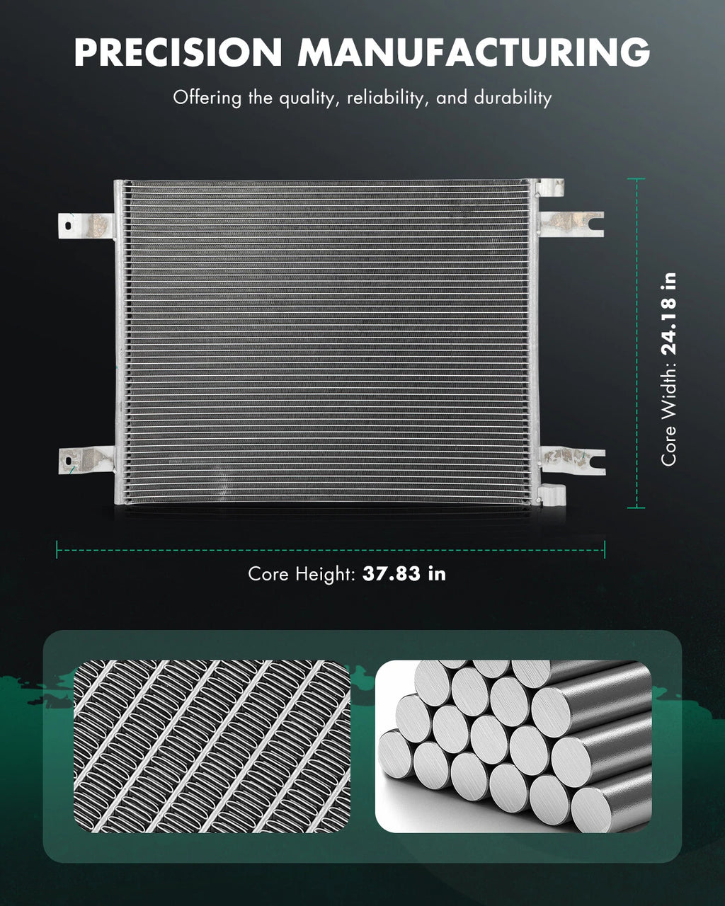 Aluminum AC Condenser for Kenworth T370 (2009) & Peterbilt 320 (2011)