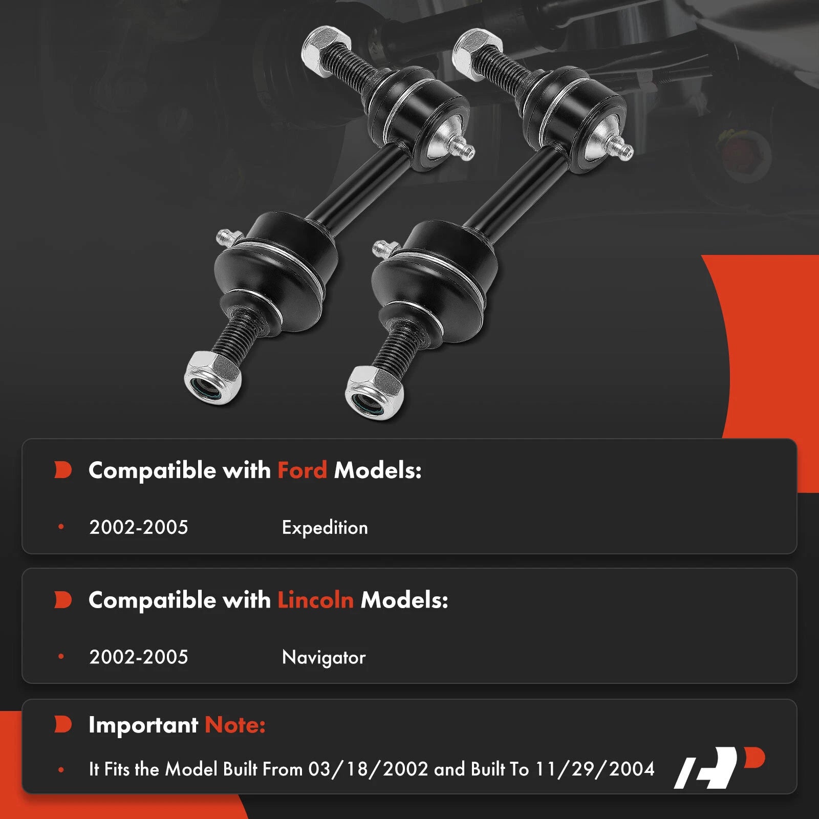 2X Rear Sway Bar Link for Ford Expedition Lincoln Navigator (2002–2005)