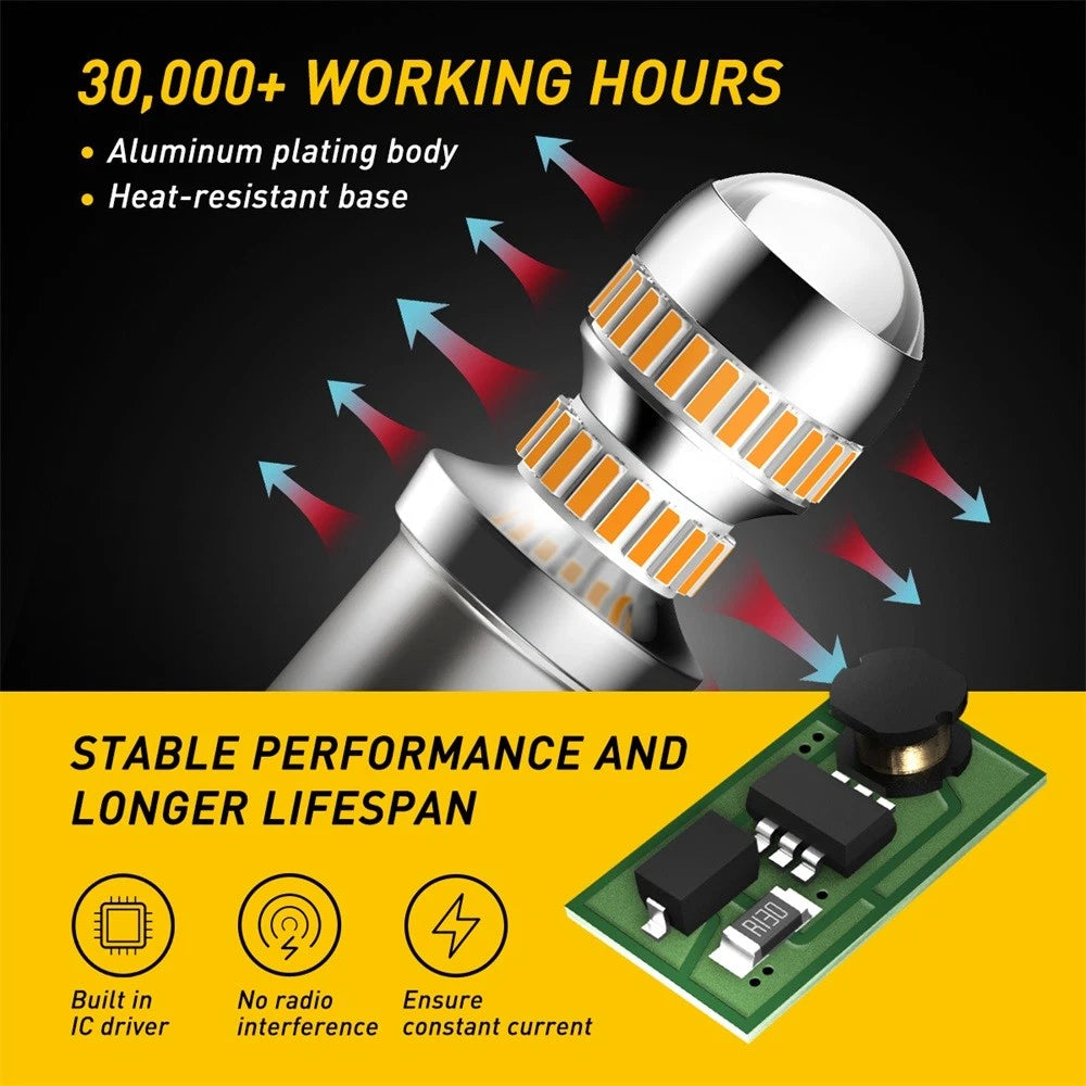 2X Amber LED Turn Signal Bulbs for Make Model