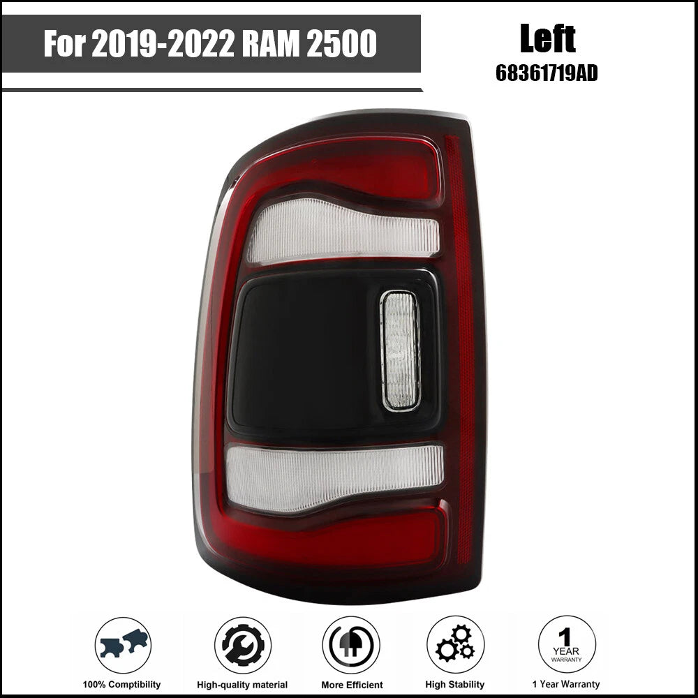 Tail Light for RAM 2500 (2019â2022) Black Driver Side Outer Lamp