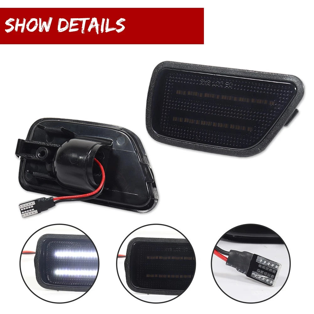 2X Smoke White LED Rear Bumper Side Marker Lamps for Honda CR-V (1997–2001)