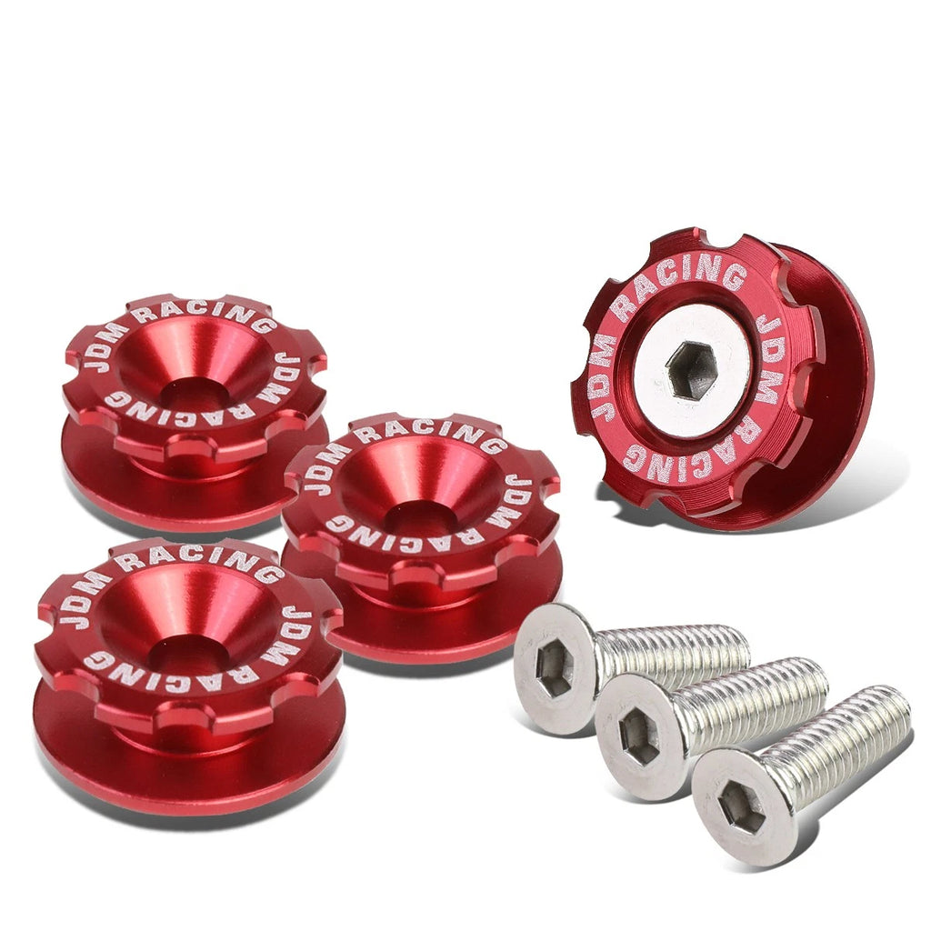 Set of 4 Aluminum Red Bumper Quick Release Fasteners for Gear Lid
