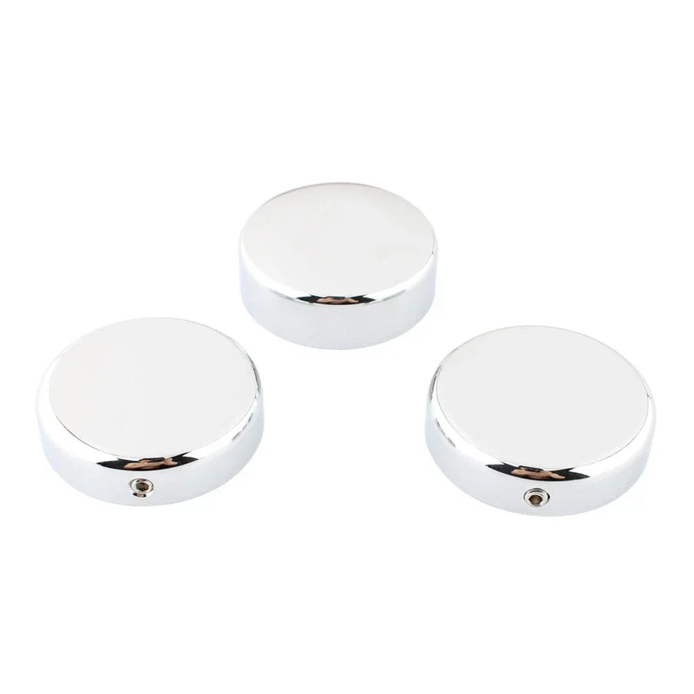 3 x Chrome Top Fork Tube Stem Nuts for Harley V-Rod Night Rod Special (2007-2011)