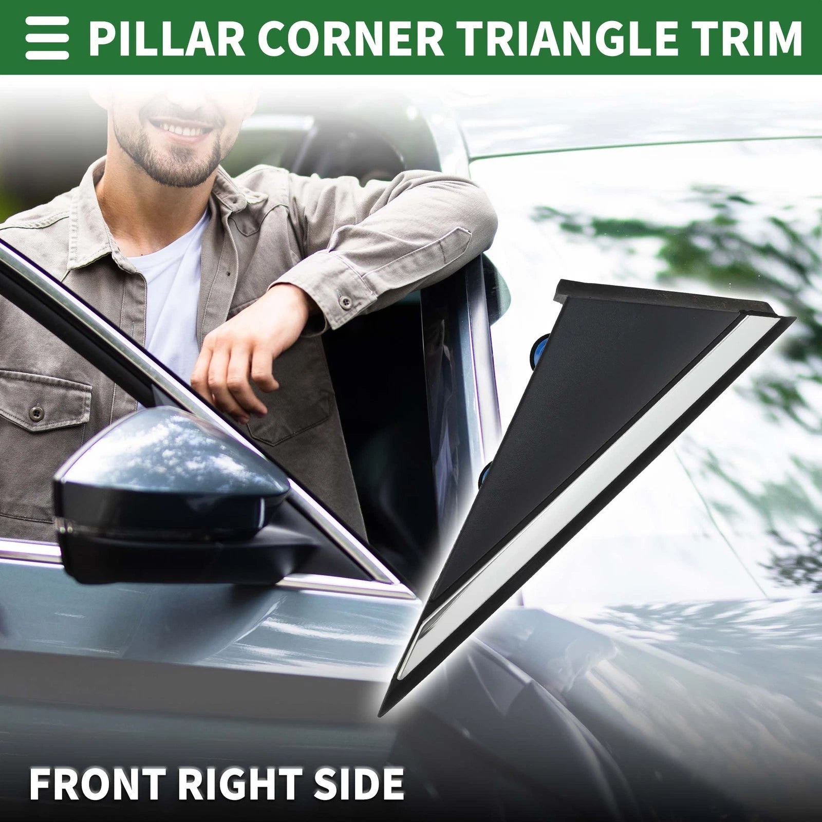 Front Right Pillar Corner Triangle Trim for Hyundai Sonata (2015–2018) No. 86190C1100