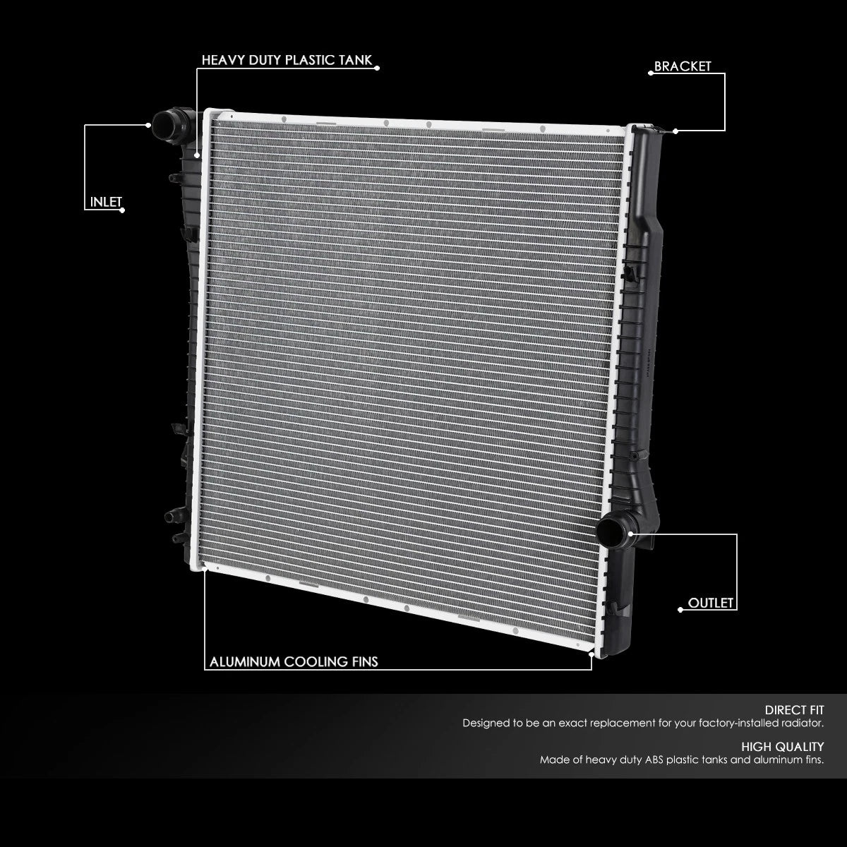 OE Style Full Aluminum Core Cooling Radiator for BMW X5 3.0L (2001–2006) DPI 2594