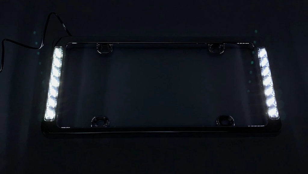 License Plate Frame White LED Reverse Light for Clear Lens Toyota Hilux (2005–2015)
