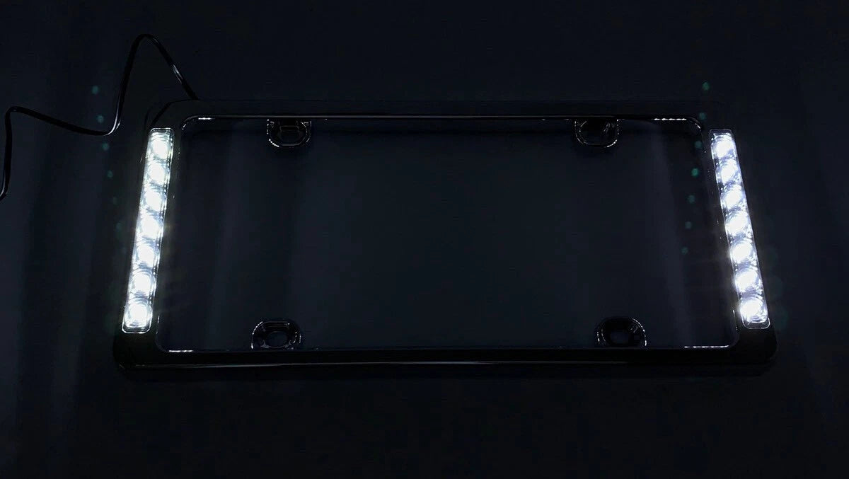 License Plate Frame White LED Reverse Light for Clear Lens Toyota Hilux (2005–2015)