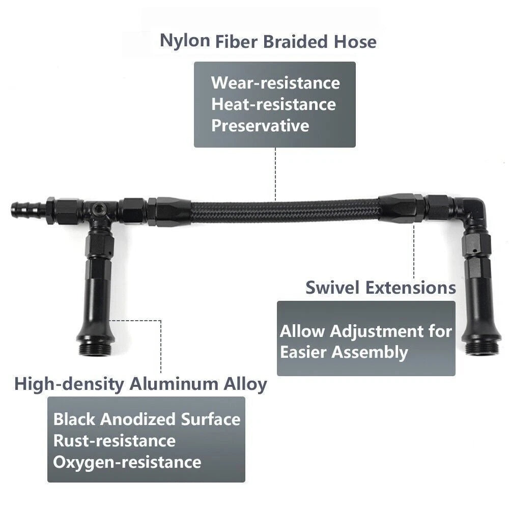 AN6 Braided Dual Feed Carb Fuel Line for Holley Carburetor (4150)