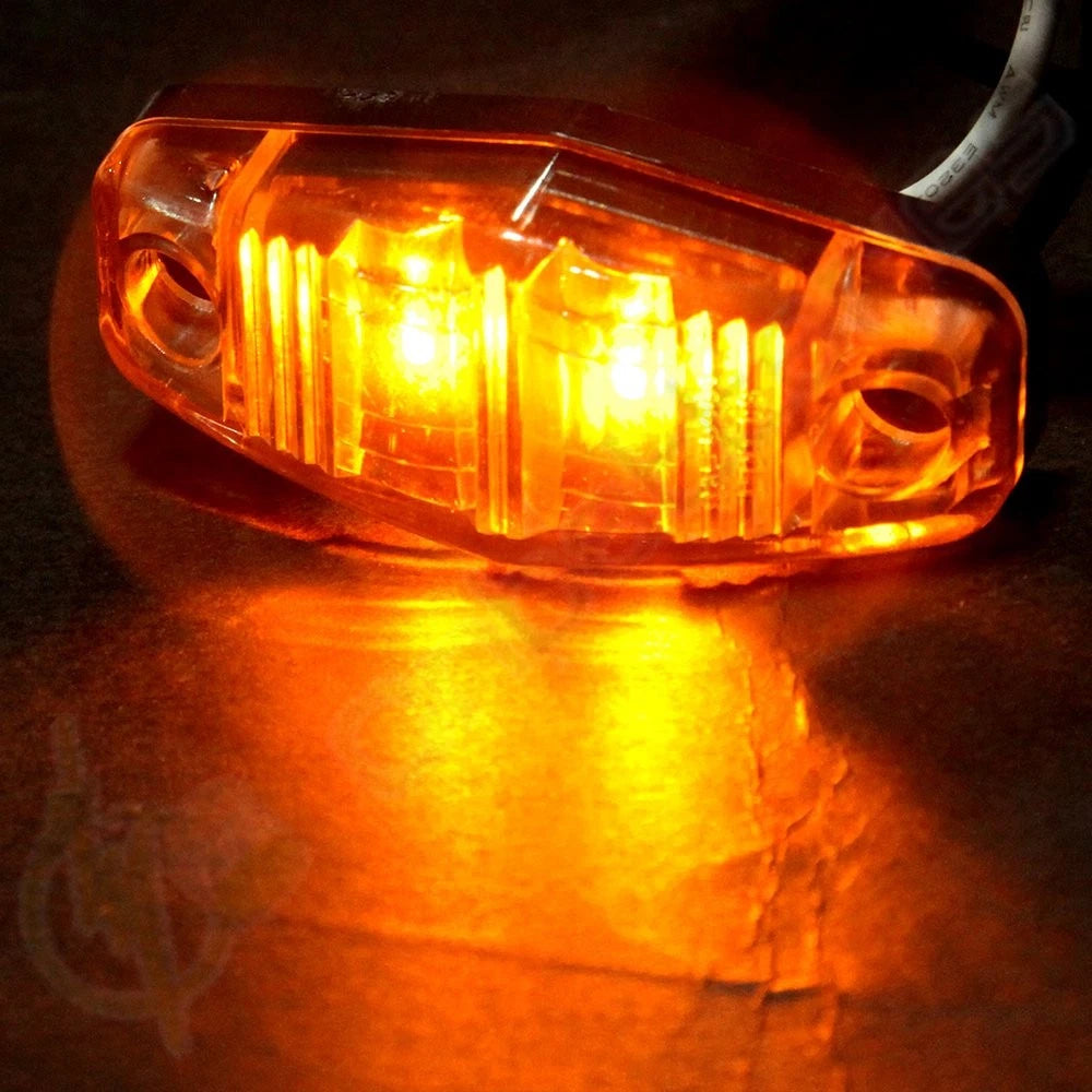 Set of 10 Mini LED Side Marker Lights - 3 Diode Amber & Red
