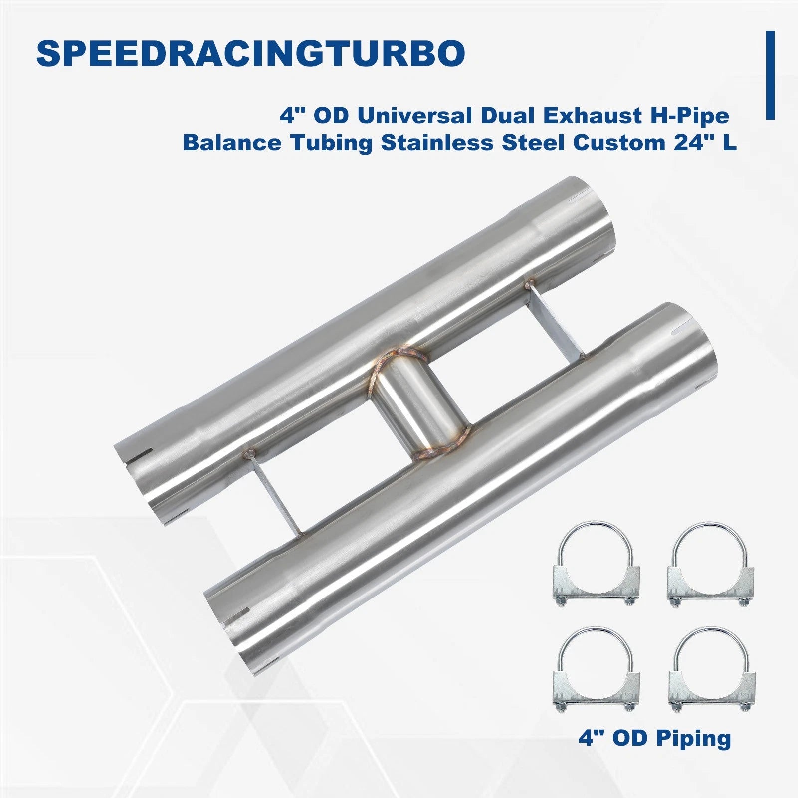 Dual Exhaust H-Pipe Balance Tubing for Custom Applications (24" L)