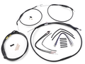 Burly Brand Jail Bar Cable Kit for Harley Dyna (2012–2017) - 12" Black Vinyl