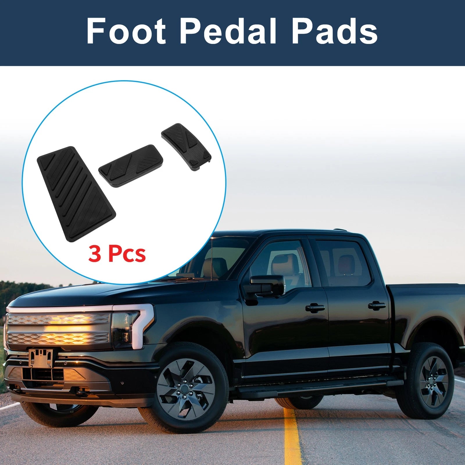 3 Pcs Automatic Foot Accelerator Pedal Covers for Ford Ranger (2024) Black