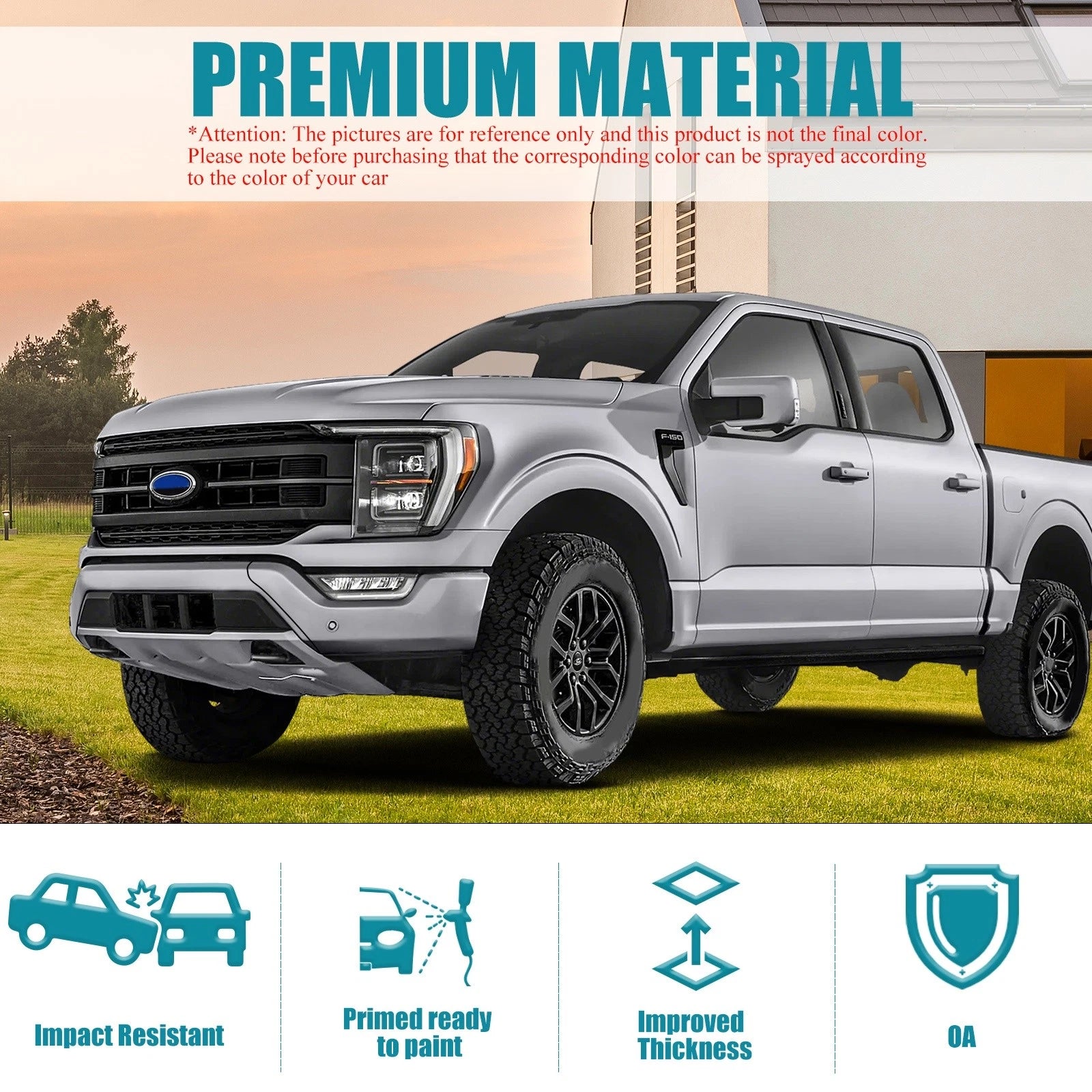 Chrome Steel Front Bumper Face Bar for Ford Ranger (2019–2023)