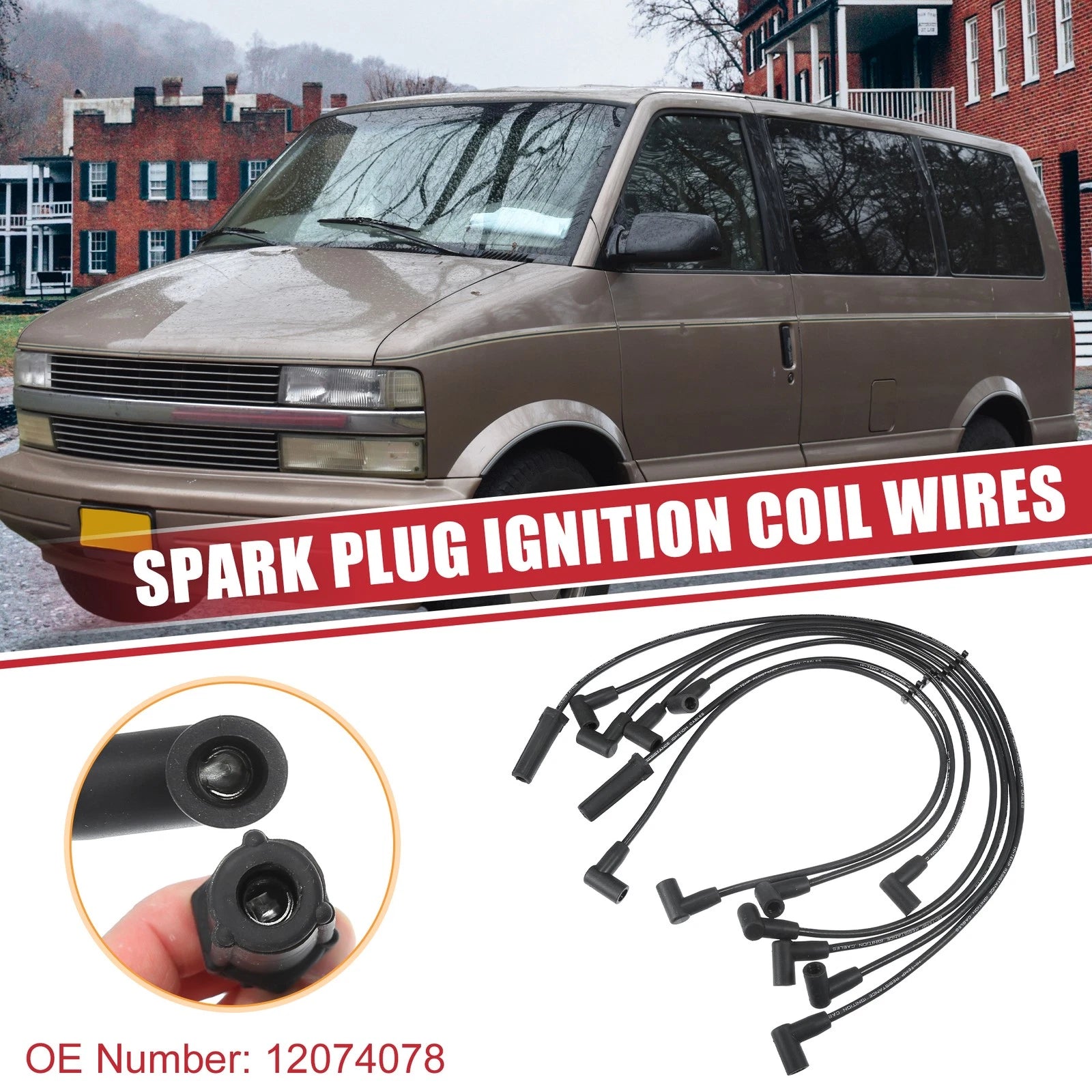 7 Pcs Spark Plug Wire Ignition Coil Cable No.12074078 for Chevrolet Astro (1985–1995)