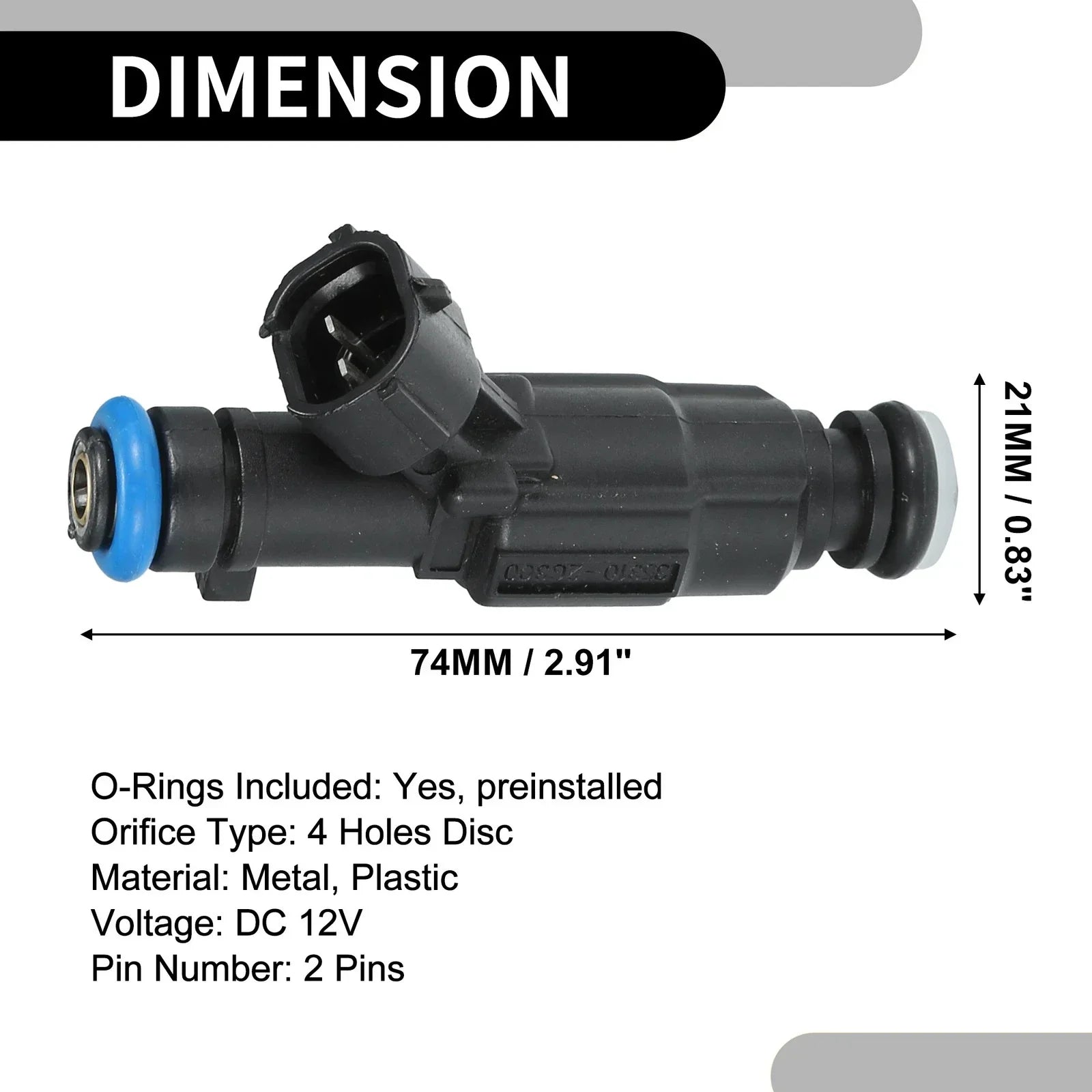 Fuel Injector 2.4L for Kia Optima (2009-2010) - 4 x Black Injectors