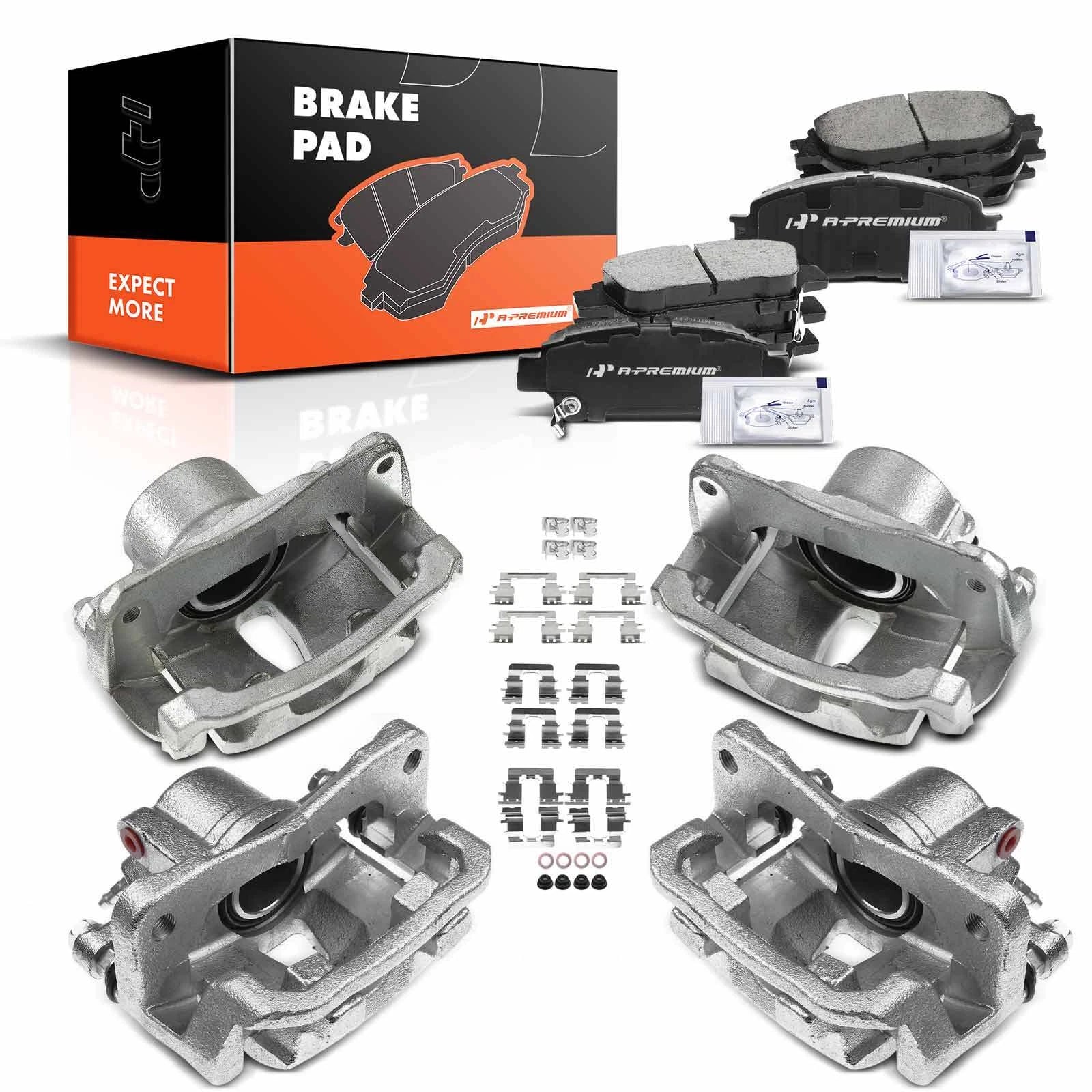 Front & Rear Side Brake Pad and Caliper for Toyota Sienna (2004–2010)