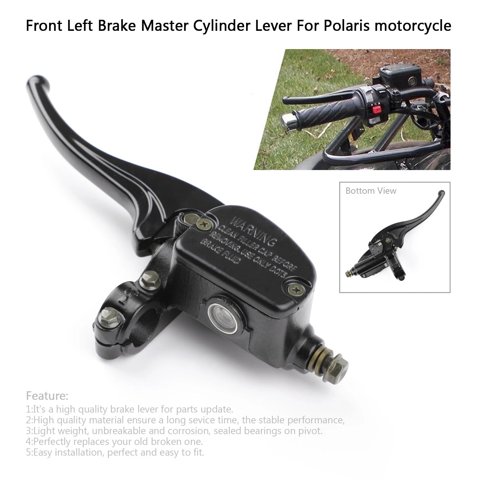 Front Left Brake Master Cylinder 22mm for Polaris Sportsman 400 500 600 700 (2000–2006)