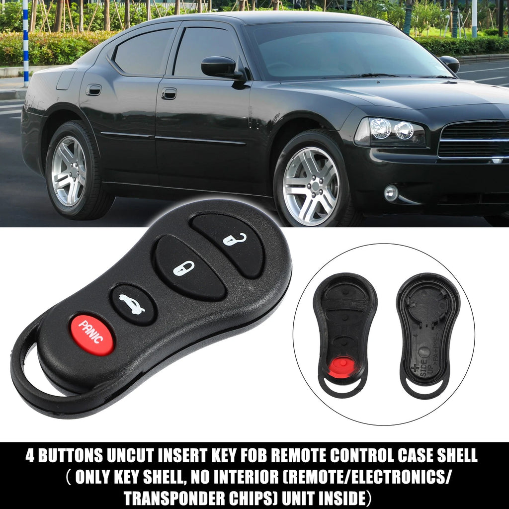 Set of 4 Keyless Entry Remote Key Shell Covers for Jeep Dodge (No Year Specified)