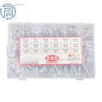 Stainless Steel Flanged Bolts and Nuts Kit for Faucet (245 Pack)