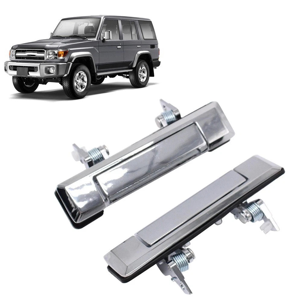 Chrome Front Door Handle Pair for Toyota Land Cruiser J70 (2010–2016)