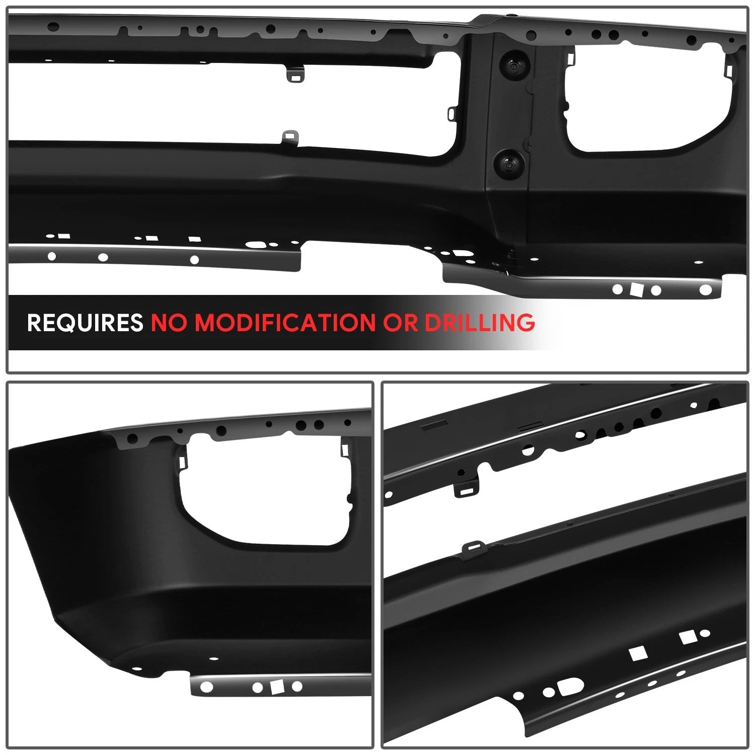 Front Bumper for Ford F250 F350 Super Duty (2020–2022) OE W/Foglight Holes Black