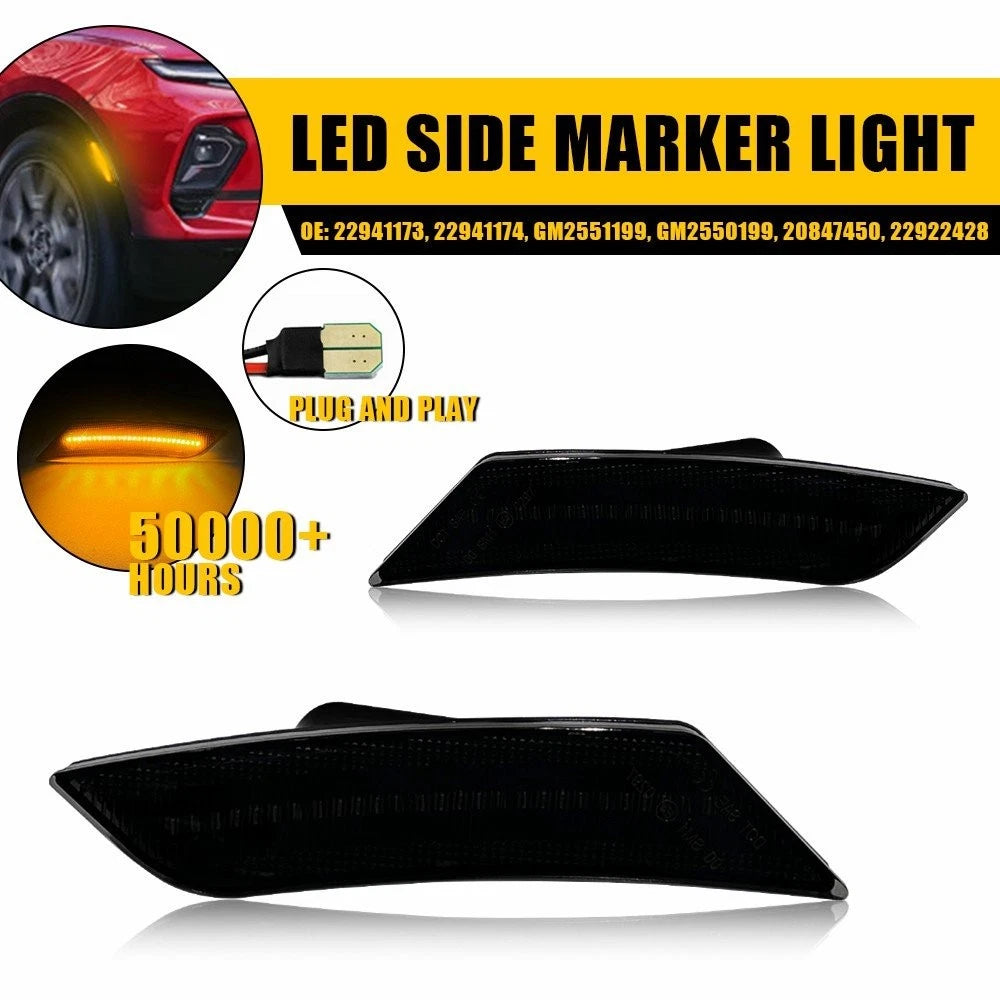 Amber LED Bumper Side Marker Light Kit for Chevrolet Blazer (2019–2024)