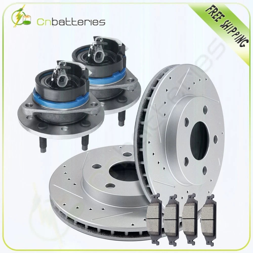 Front Drilled Brake Rotors & Ceramic Pads for Pontiac Grand Am (1999–2005)