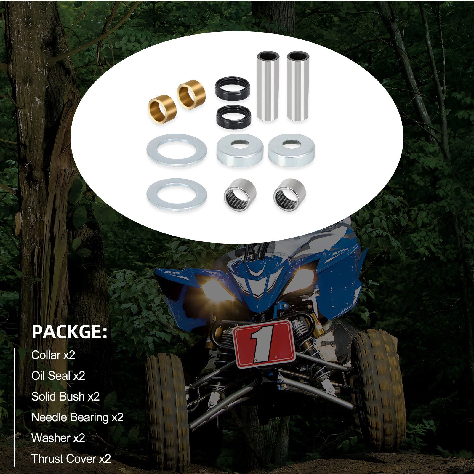 Swingarm Needle Bearing & Collar Bushing Kit for Yamaha YFZ450 V SE (2004–2013)