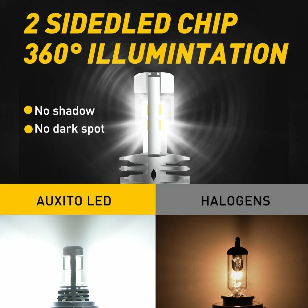 H4 9003 LED Bulb for Motorcycle (6000K White Hi/Lo Beam)
