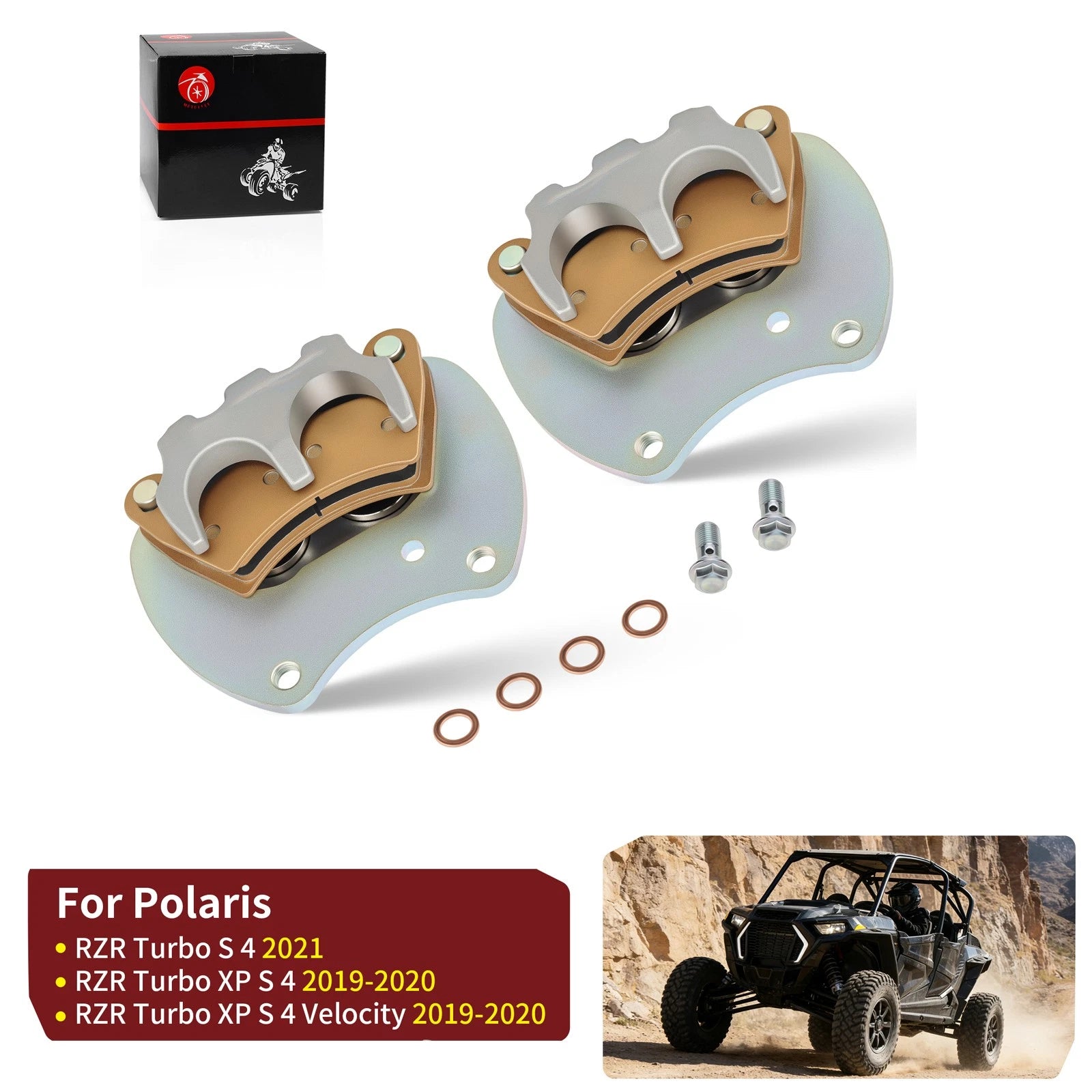 Set of 2 Rear Brake Calipers for Polaris RZR Turbo S 4 / RZR XP 4 (2019–2021)