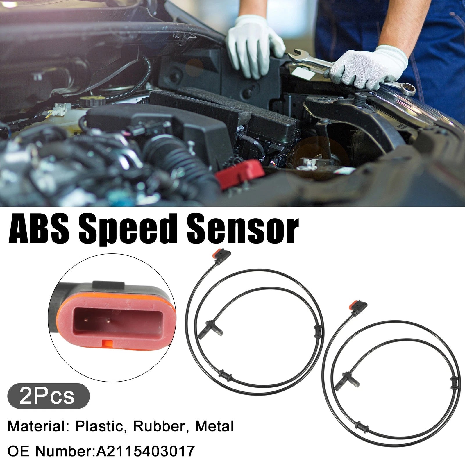 2Pcs ABS Wheel Speed Sensor for Mercedes CL63 AMG (2007–2013) No.A2115403017