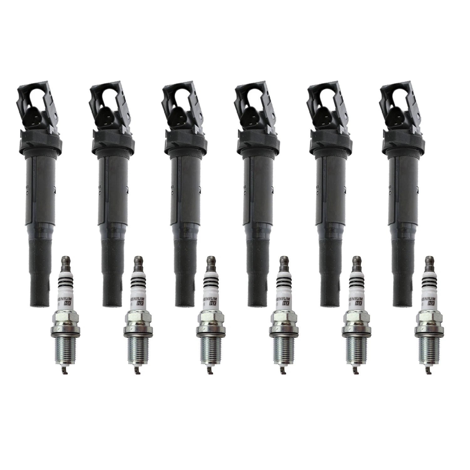 Set of 6 Ignition Coils & NGK Ruthenium Spark Plugs for BMW E46 E39 E83 E53 E85