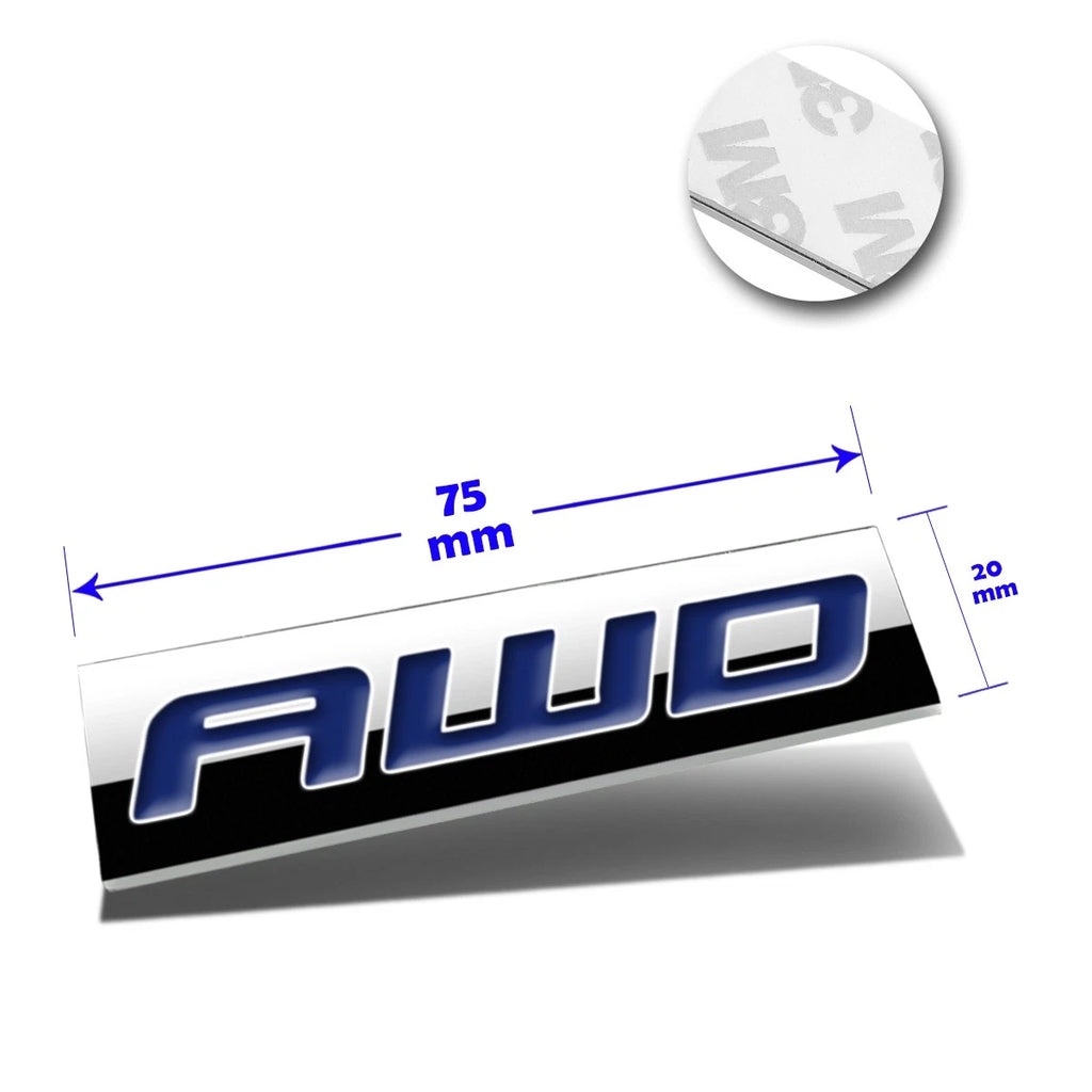AWD Polished Metal 3D Decal Blue Emblem for Subaru (2012–2018)