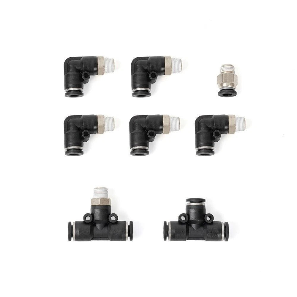 Set of 10 Air Hose Push to Connect Fittings for Automotive Applications