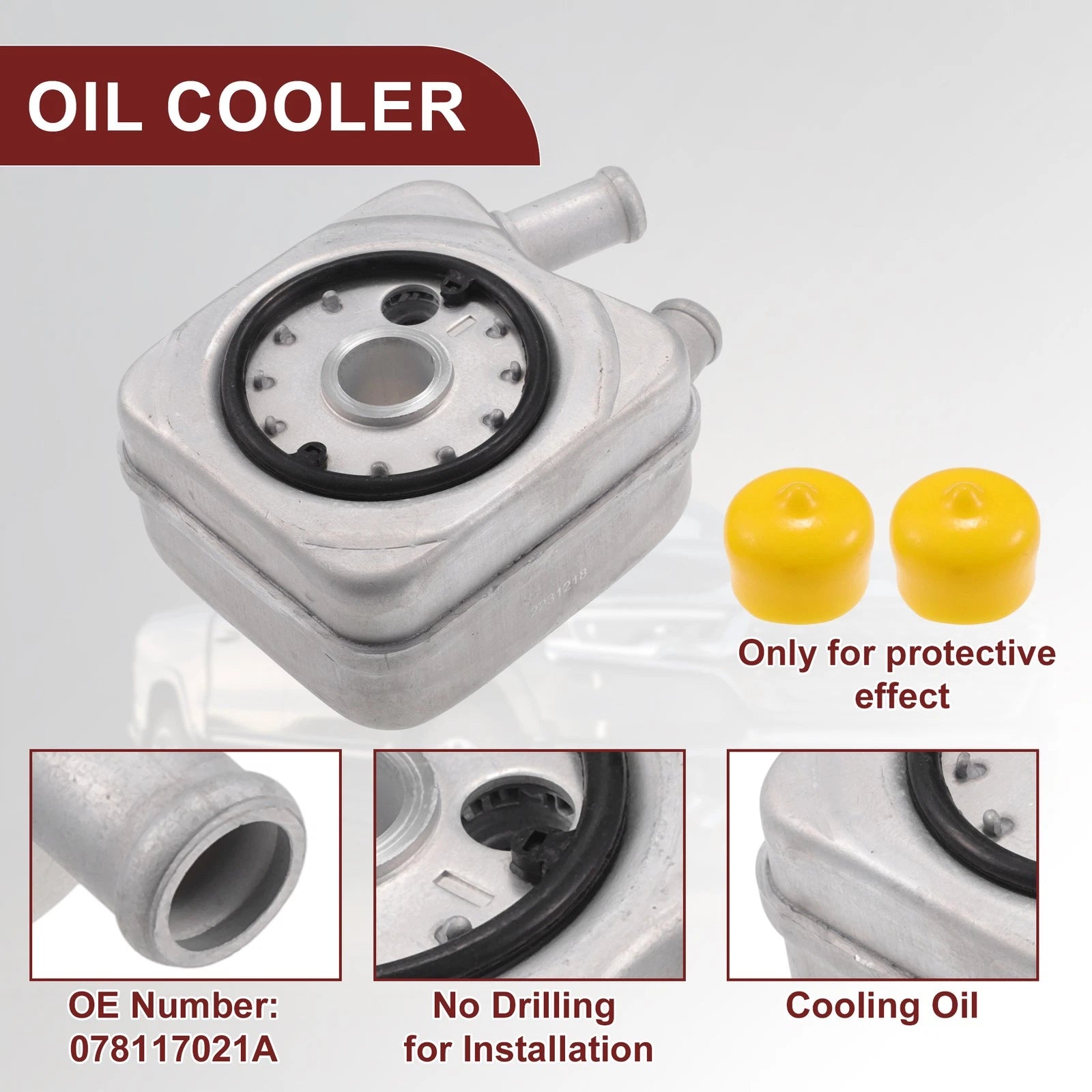 Engine Oil Cooler for Audi A4 Cabriolet (No. 078117021A)