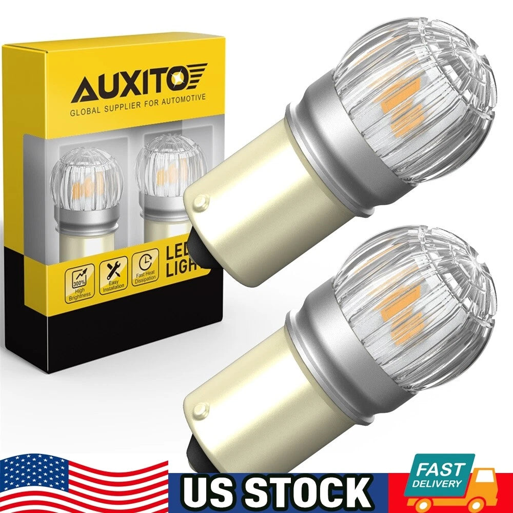 2X Amber Yellow LED Turn Signal Parking Light Bulbs for AUXITO