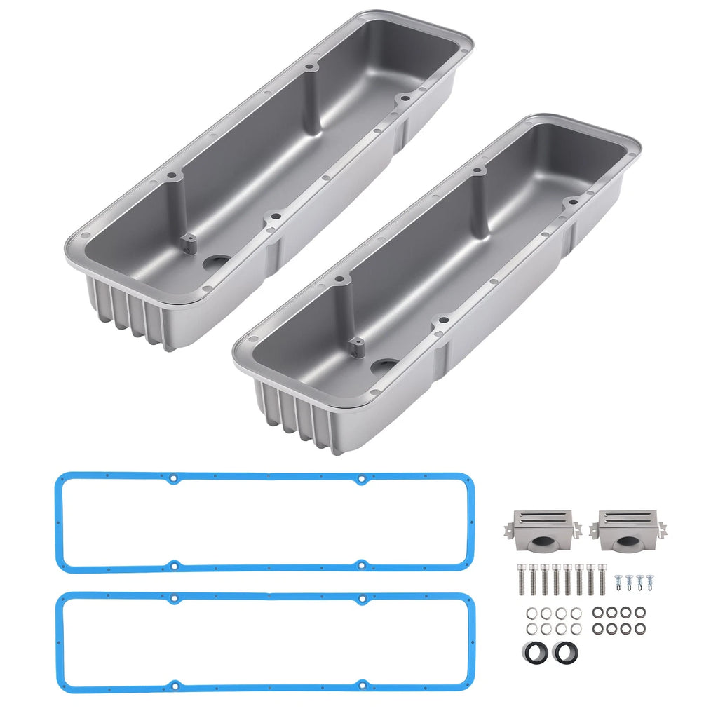 Chrome Aluminum Valve Covers for SBC 283-400 (Perimeter Bolt)