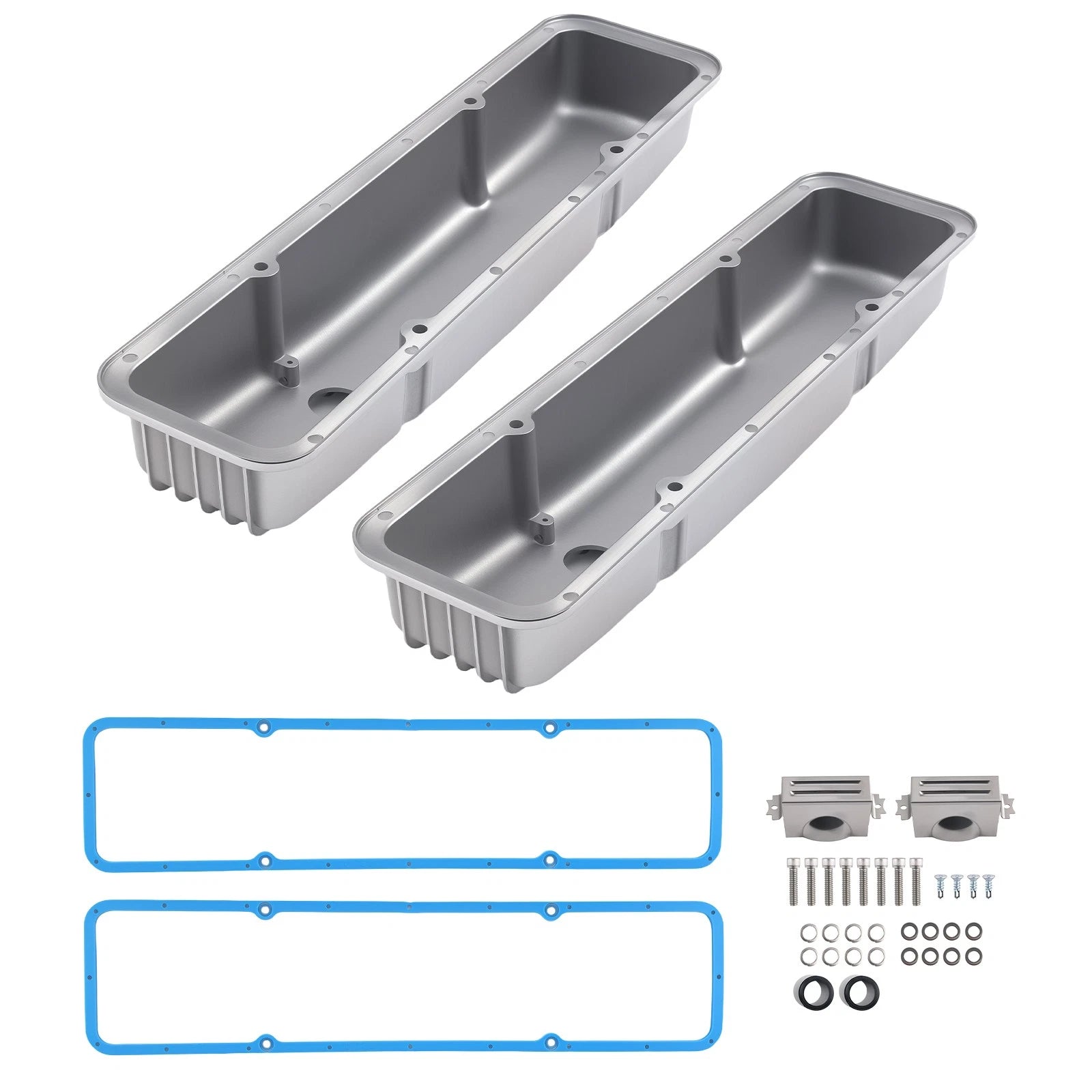 Chrome Aluminum Valve Covers for SBC 283-400 (Perimeter Bolt)