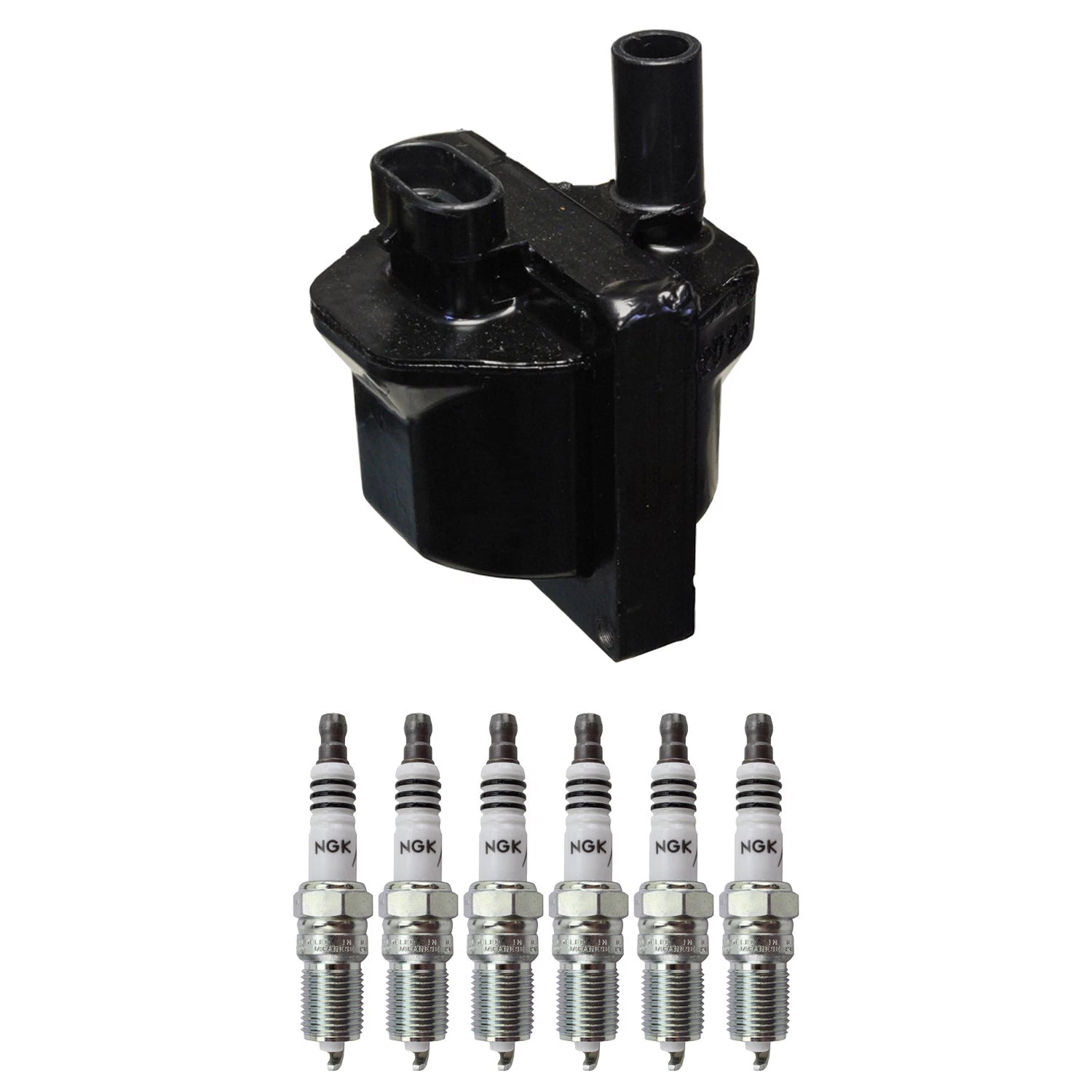 Denso Ignition Coil & 6 NGK Iridium Spark Plugs Kit for C1500 K1500 Sonoma (1996–1999)