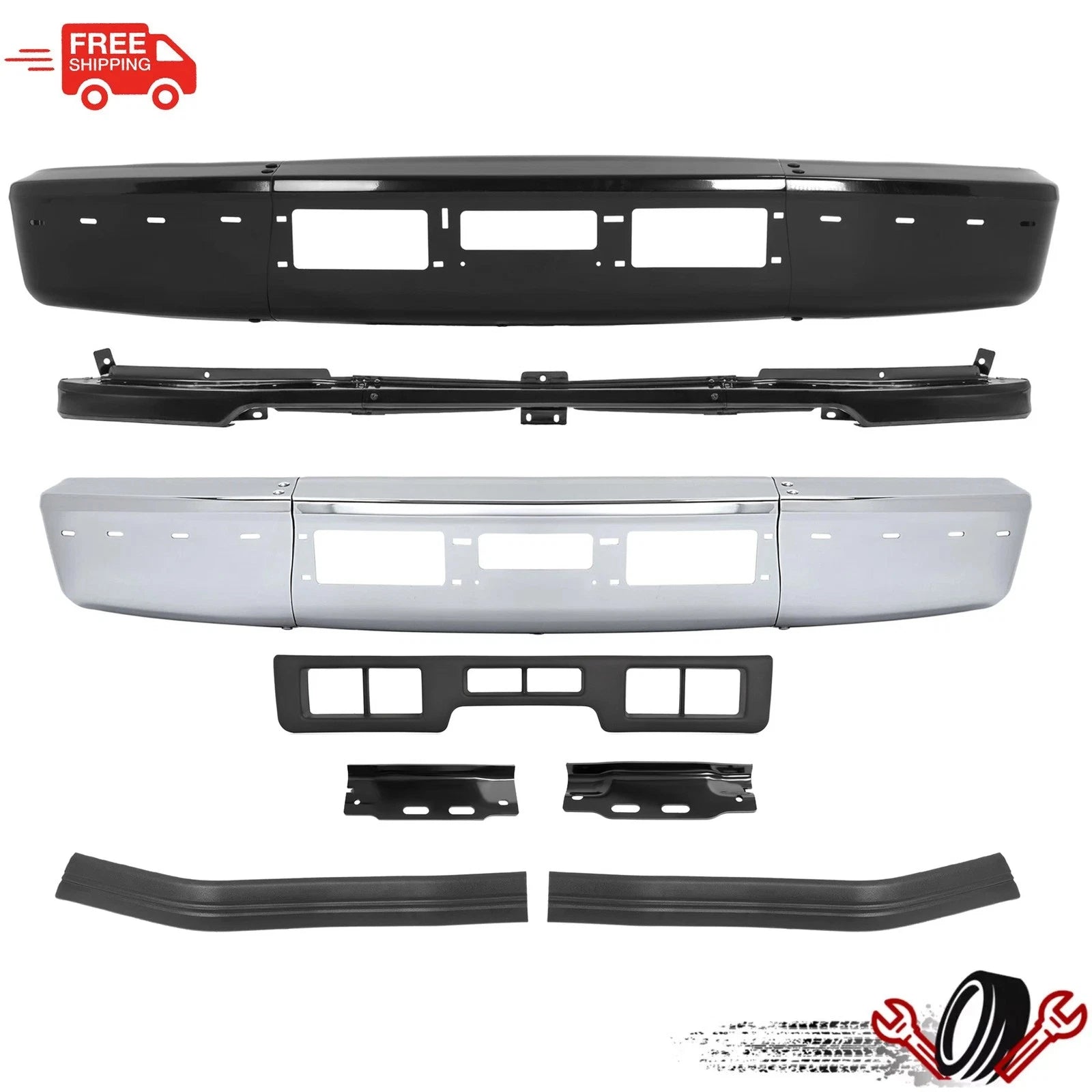 Set of 2 Front Bumper Trim Molding for Ford Bronco F150-F350 (1992–1997)