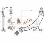 Set of 10 Front Lower Control Arms Tie Rods Ball Joints for Toyota Sienna (2004–2010)