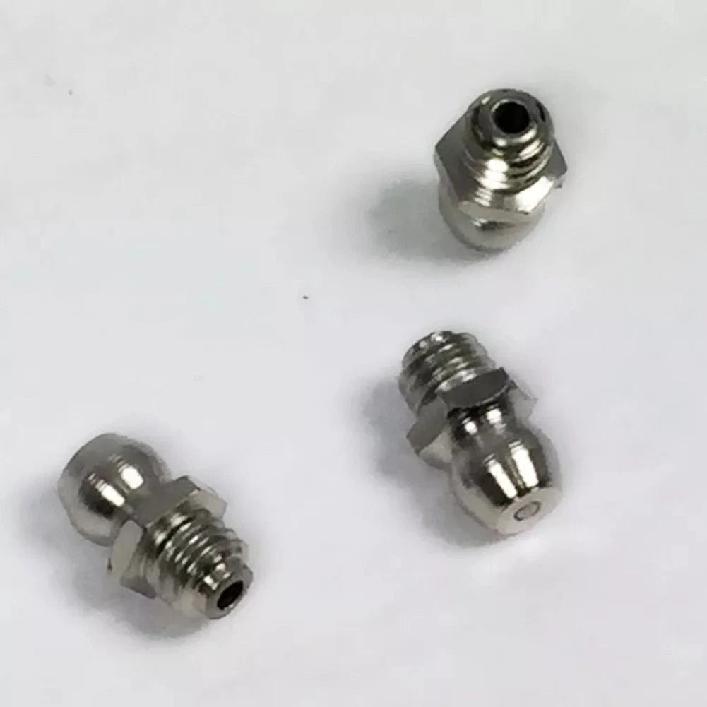 Pack of 10 M6x1 Oil Nipples for Lathes - Rounded Design, Zinc Plated