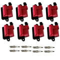 8X Ignition Coil & Spark Plug Red for Express 1500 2500 3500, Silverado 1500 UF271