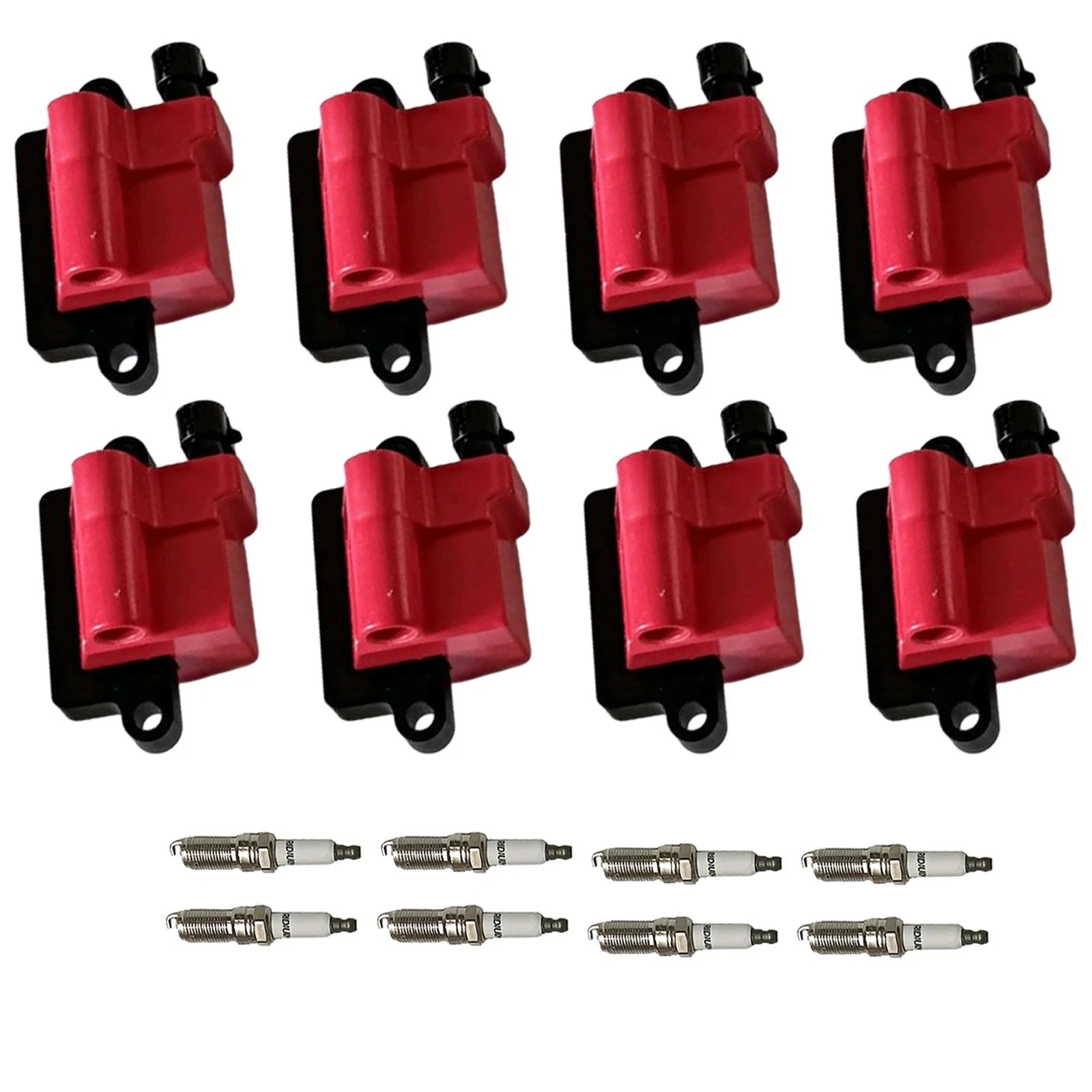 8X Ignition Coil & Spark Plug Red for Express 1500 2500 3500, Silverado 1500 UF271