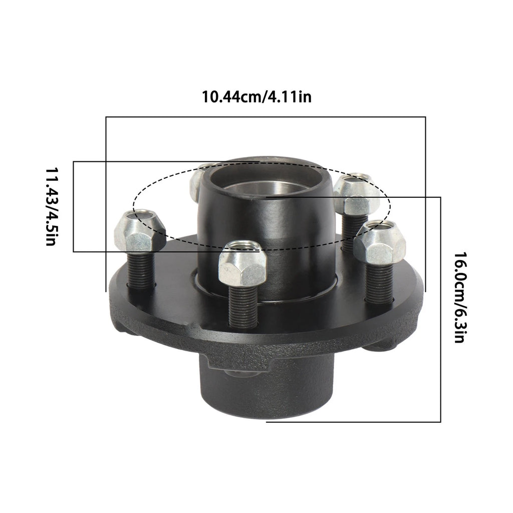 Set of 2 Trailer Hub Kits for 2000 lbs Spindle (5 on 4.5")